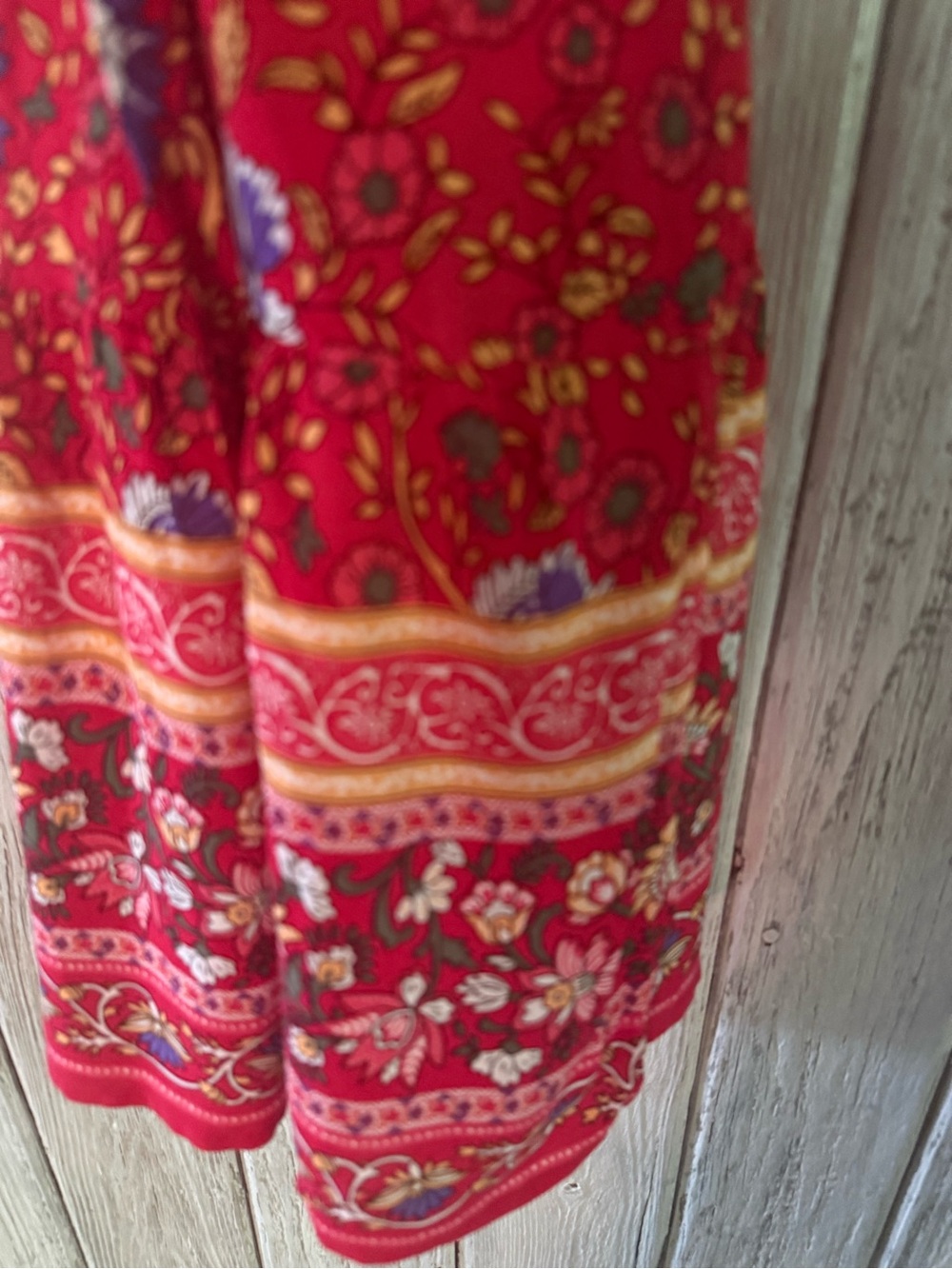 Boho Cupshe Red Floral Wrap-Style Midi Dress - Picture 5 of 10
